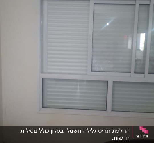 תריסים לבנים סגורים על חלון זכוכית